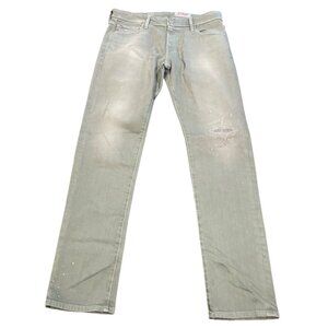 AG-ED Denim 32x33 Tellis Modern Slim Jean Green Distressed Adriano Goldschmied